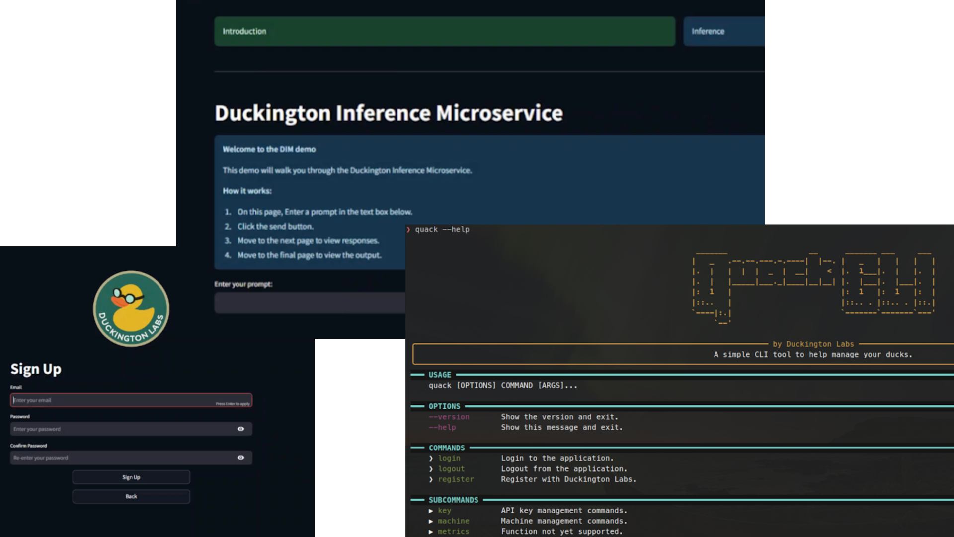 Duckington Inference Microservice (DIM) showcase